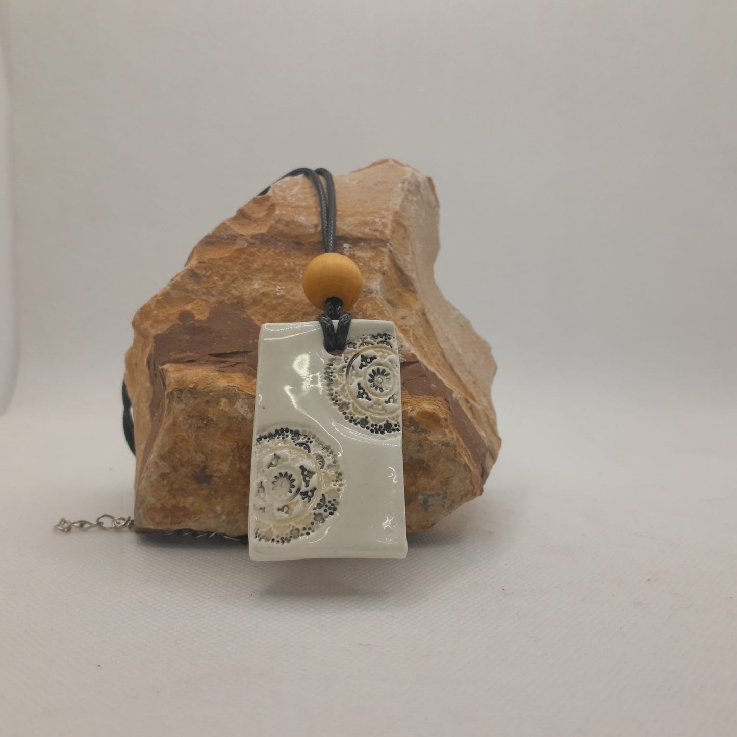 Etched Tile Diffuser Necklace – Handmade