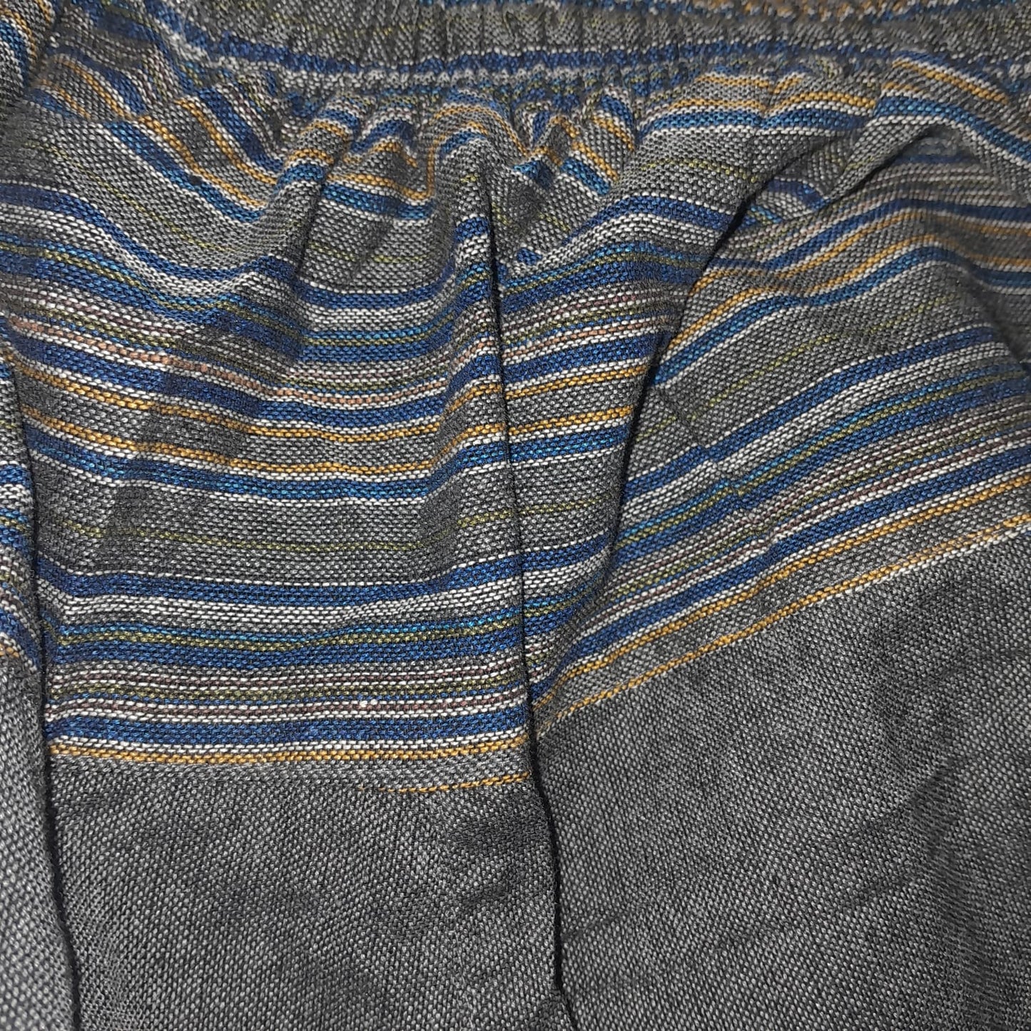 Grey / Blue Cotton Harem Pants