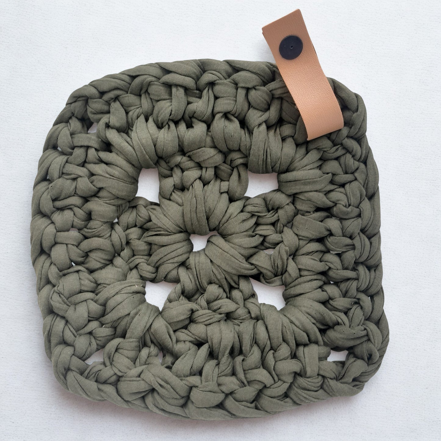 Hand-Crocheted Pot Holder – Olive Grove