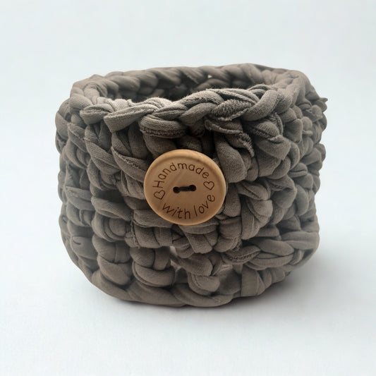 Handmade Woven Basket –  Light Grey