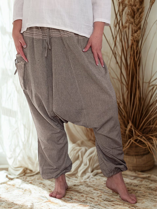 Dune Cotton Harem Pants – Natural Ease (One Size Fits Most)