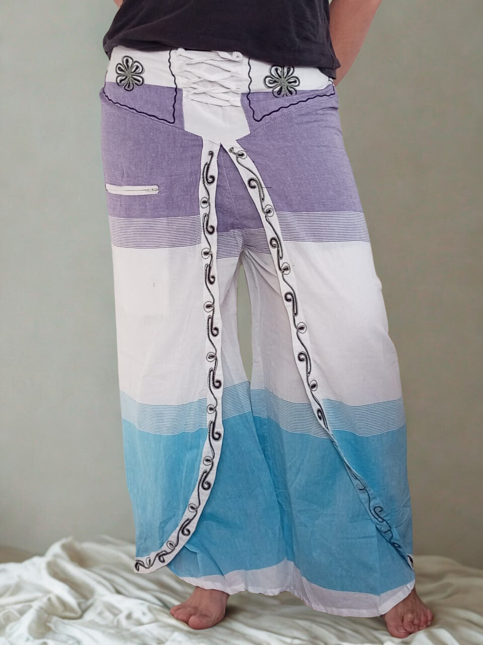 Sky Draped-Look Pants –  (Fits Sizes 10–14)