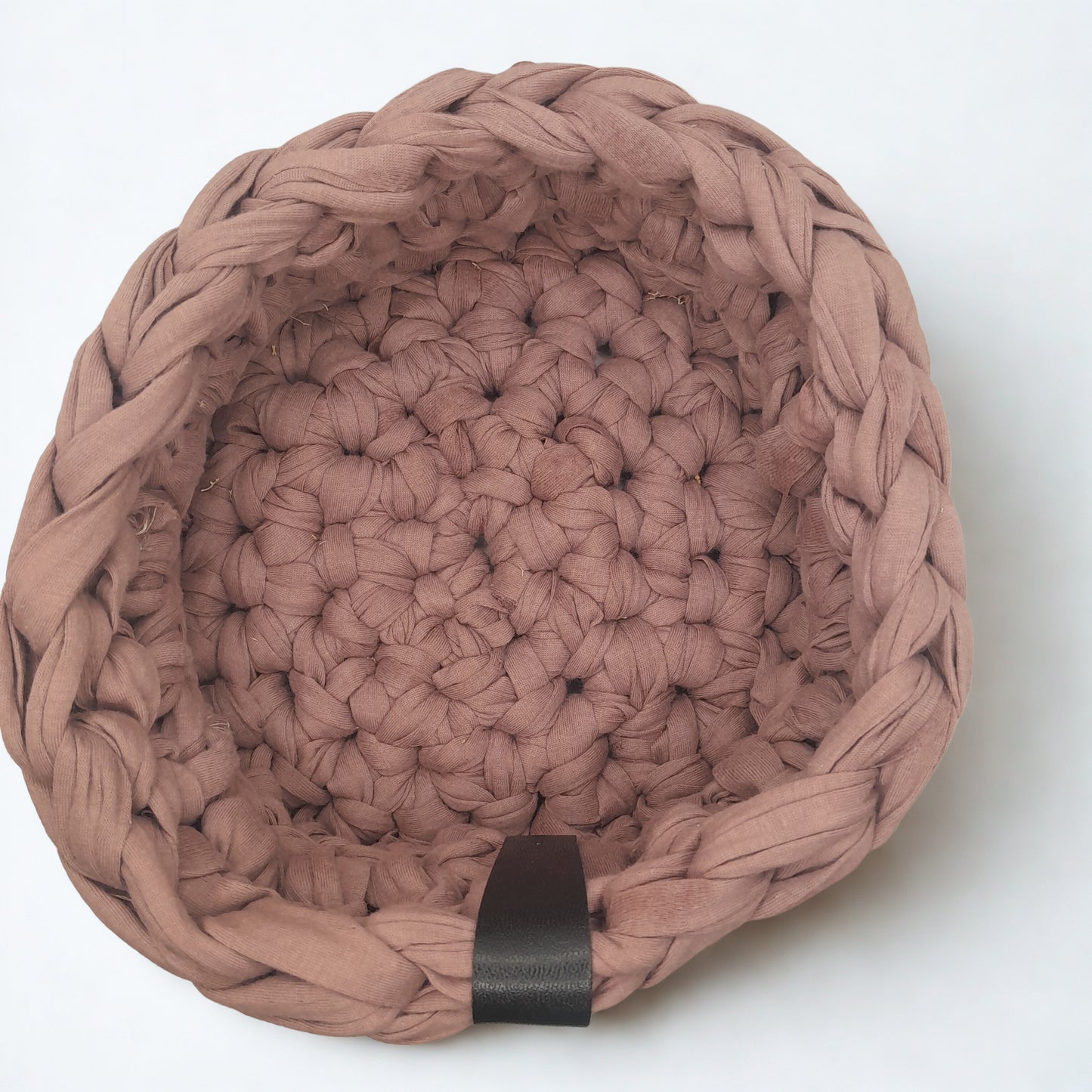 Hand-Crocheted Basket – Dusty Rose