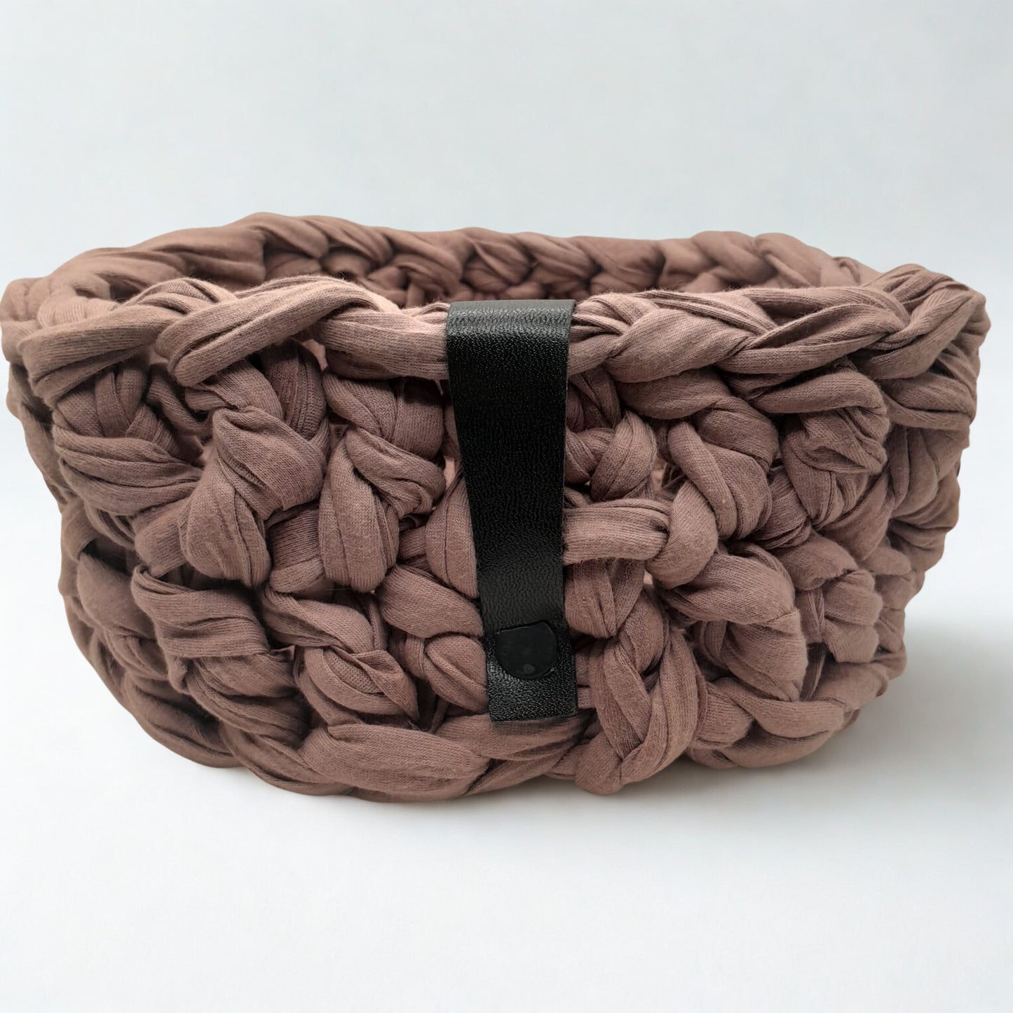 Hand-Crocheted Basket – Dusty Rose